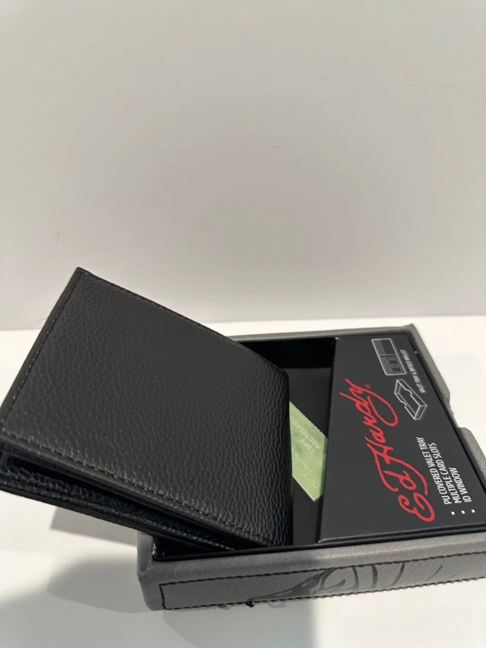 NWT Ed Hardy Men’s Bifold Wallet with Card, ID, Coin and Bill slots.